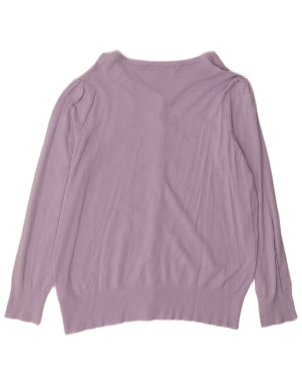 Marks & Spencer Womens Cardigan Sweater UK 16 Large Purple Viscose