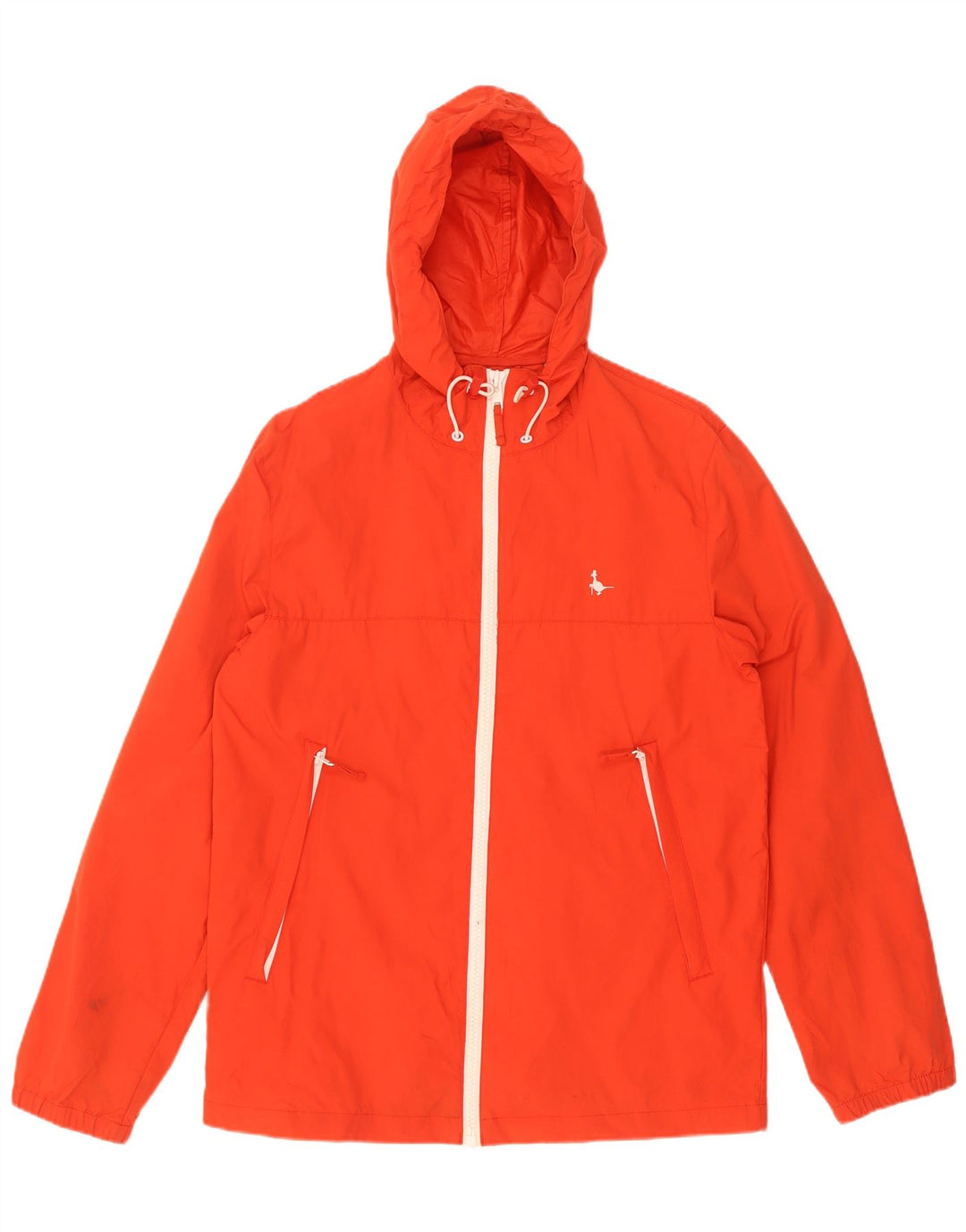 Jack Wills Mens Hooded Windbreaker Jacket UK 36 Small Orange Nylon