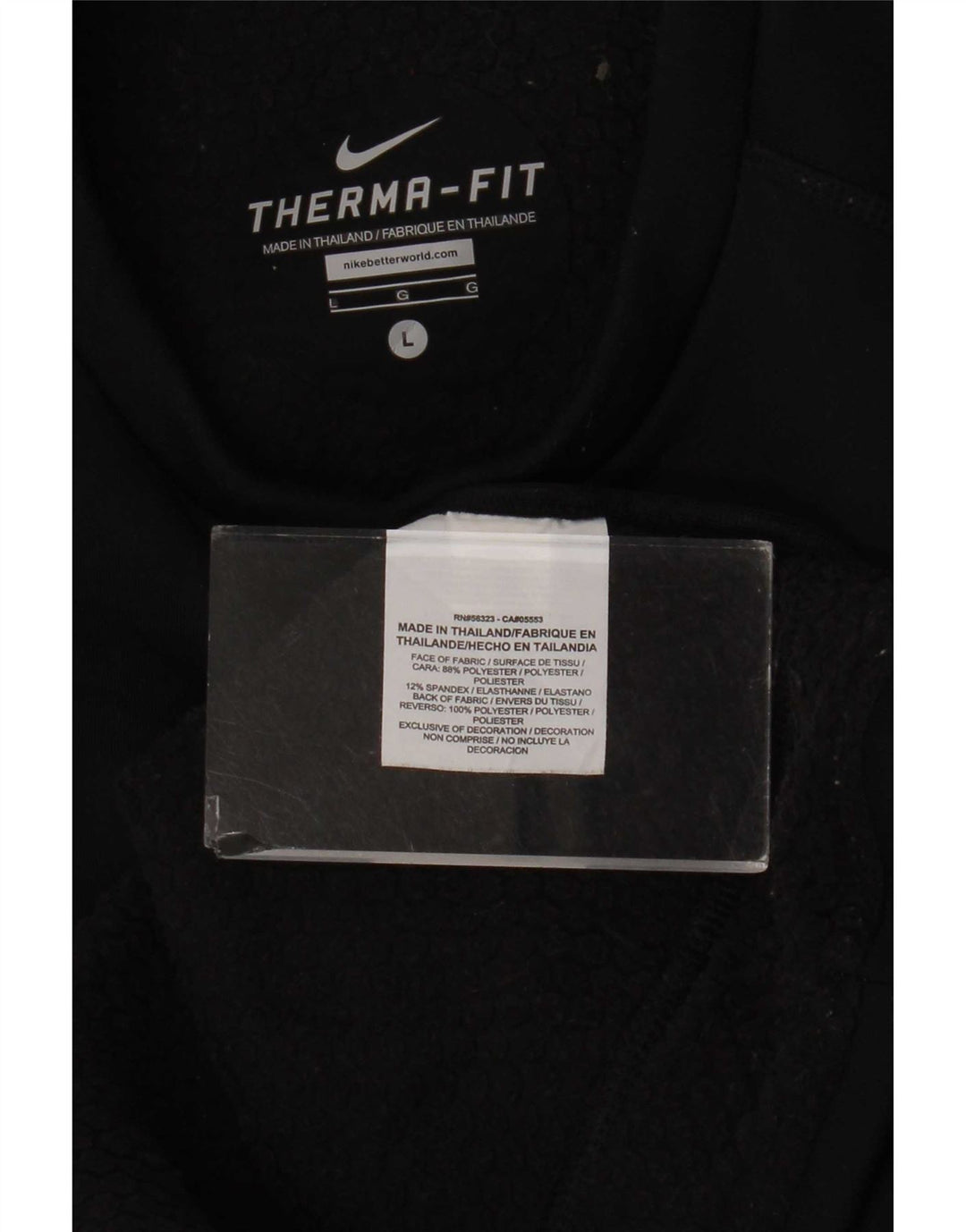 Nike Mens Therma-Fit Sweatshirt Jumper Large Black Polyester