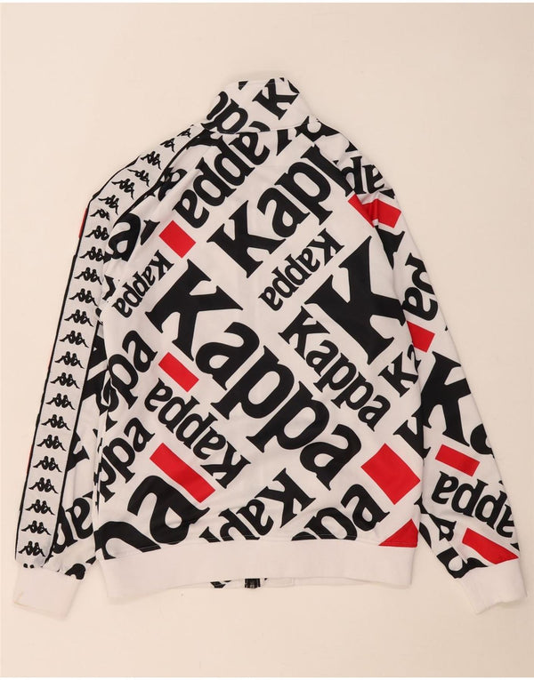 Kappa Mens Graphic Tracksuit Top Jacket Large White Polyester