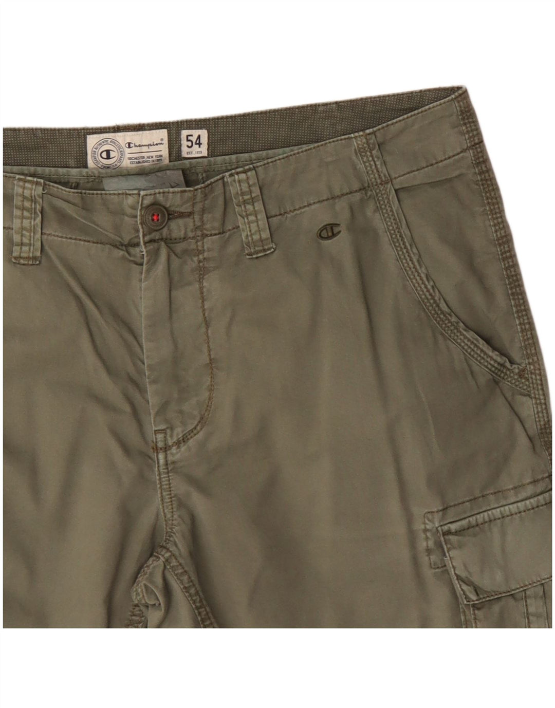 Champion Mens Cargo Shorts IT 54 2XL W38 Khaki Cotton