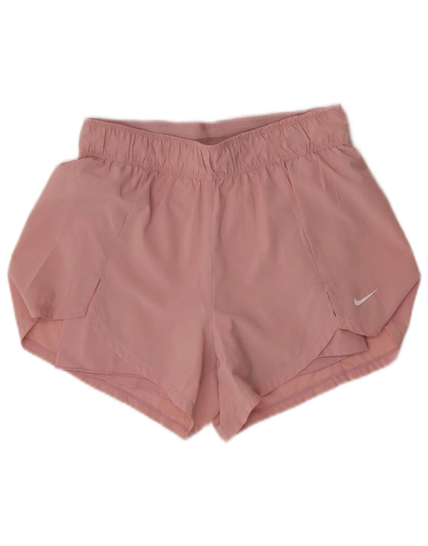 Nike Womens Dri Fit Sport Shorts UK 10 Small Pink Polyester