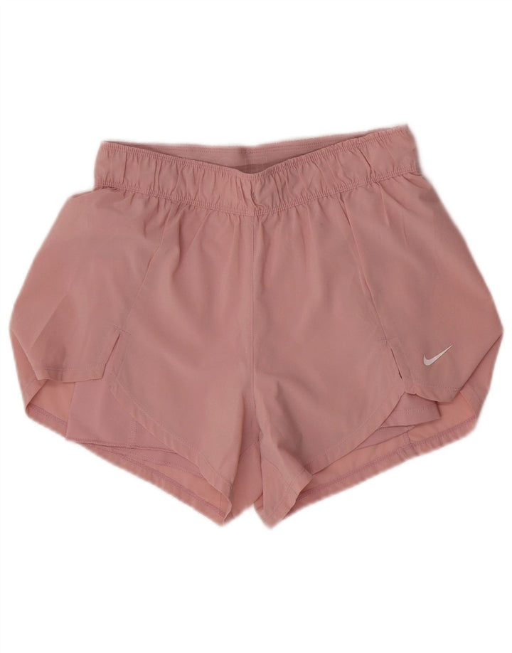 Nike Womens Dri Fit Sport Shorts UK 10 Small Pink Polyester
