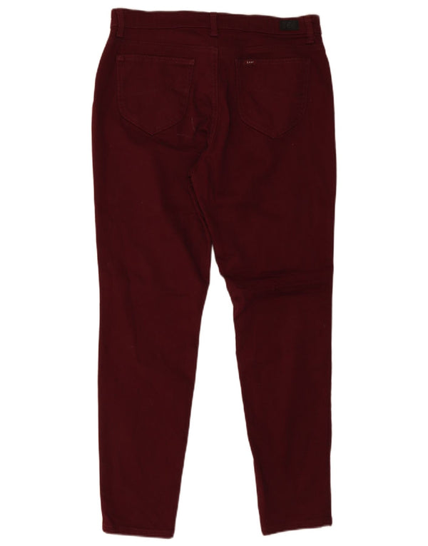 Lee Mens Sculpting Slim Fit Mid Rise Skinny Jeans W34 L30 Burgundy Cotton