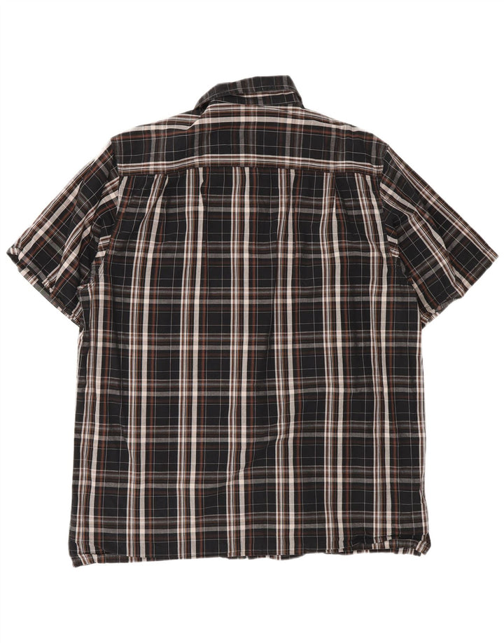 Dickies Mens Short Sleeve Shirt Large Black Check Cotton