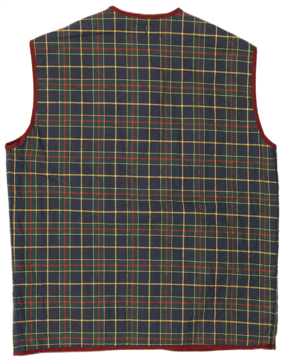 Belfe & Belfe Mens Quilted Gilet IT 50 Large Navy Blue Check