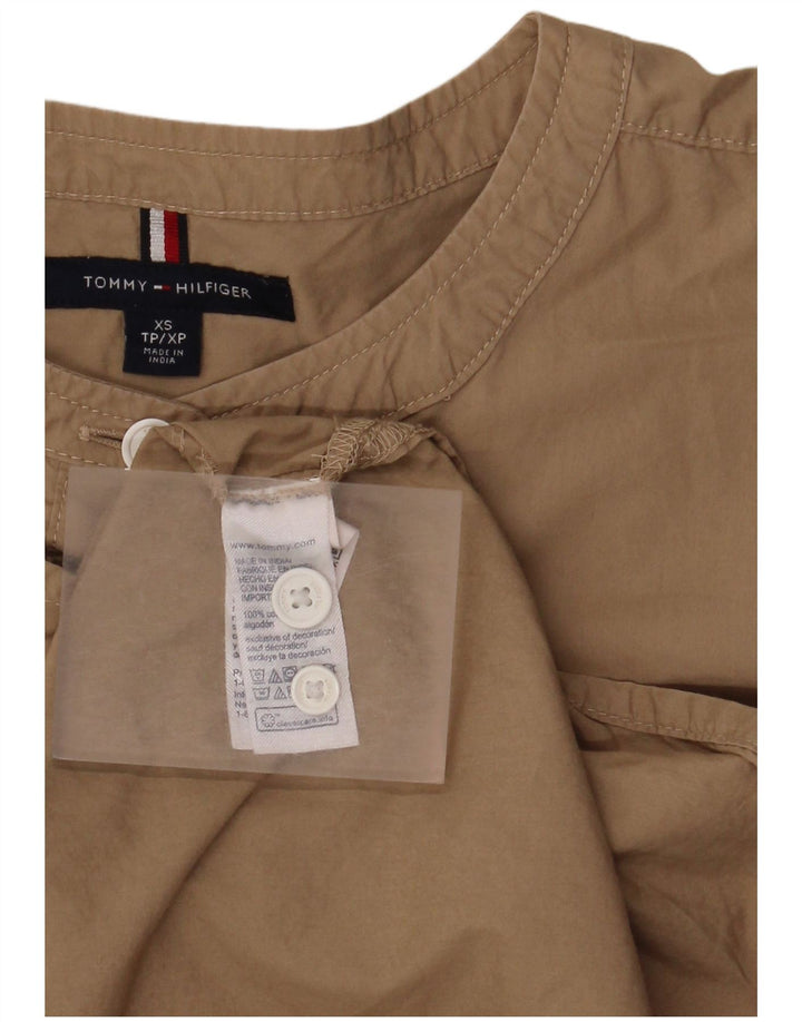 Tommy Hilfiger Womens Oversized Pullover Shirt Dress UK 6 XS Beige Cotton