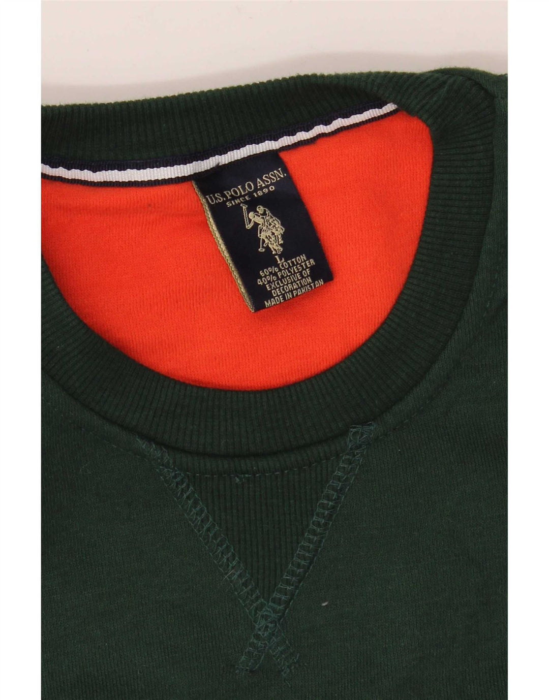 U.S. Polo Assn. Mens Sweatshirt Jumper Large Green Cotton