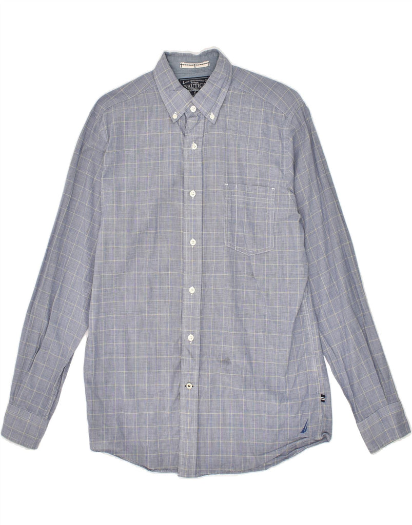 NAUTICA Mens Shirt Small Blue Check Cotton | Vintage Nautica | Thrift | Second-Hand Nautica | Used Clothing | Messina Hembry 