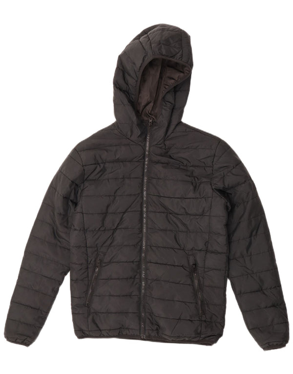 Jack & Jones Mens Hooded Padded Jacket UK 34 XS Black Polyester
