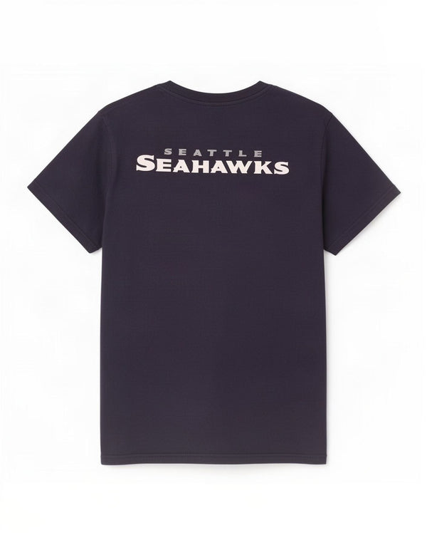 NFL Mens Seattle Seahawks Graphic T-Shirt Top XL Navy Blue Cotton