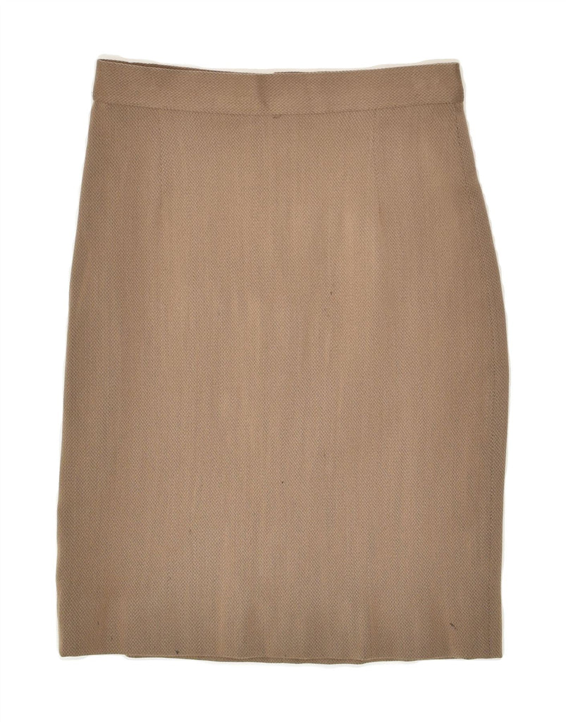 EMPORIO ARMANI Womens Midi Skirt IT 38 XS W24  Brown Virgin Wool | Vintage Emporio Armani | Thrift | Second-Hand Emporio Armani | Used Clothing | Messina Hembry 