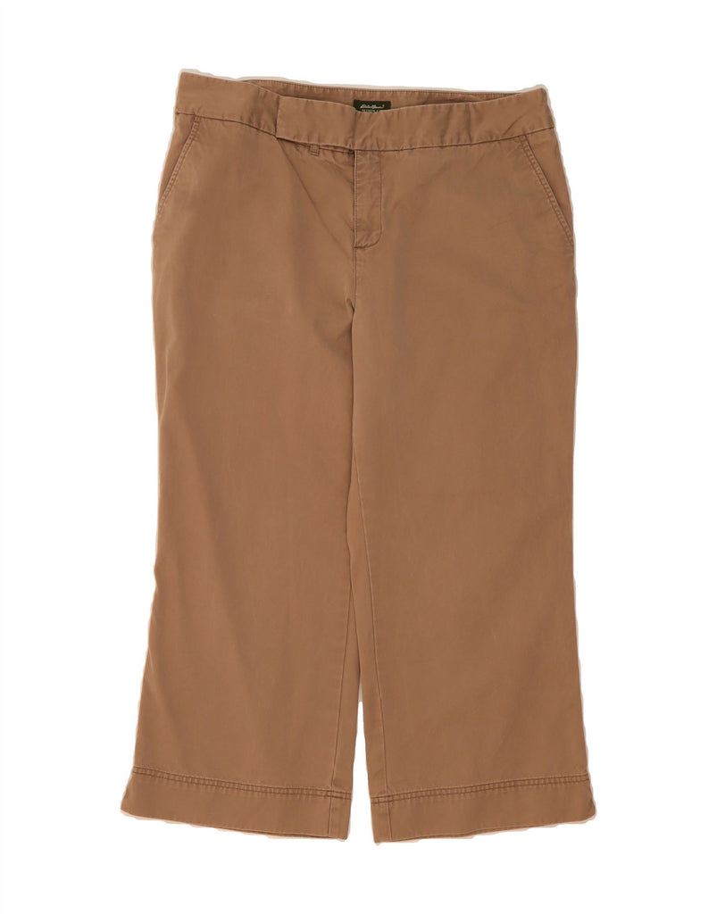 EDDIE BAUER Womens Straight Cropped Trousers US 14 XL W36 L24 Beige Cotton Vintage Eddie Bauer and Second-Hand Eddie Bauer from Messina Hembry 
