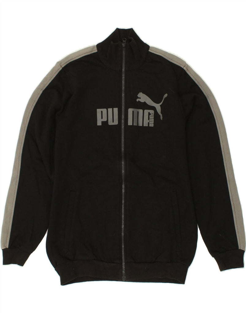 PUMA Boys Graphic Tracksuit Top Jacket 13-14 Years XL Black Cotton Vintage Puma and Second-Hand Puma from Messina Hembry 