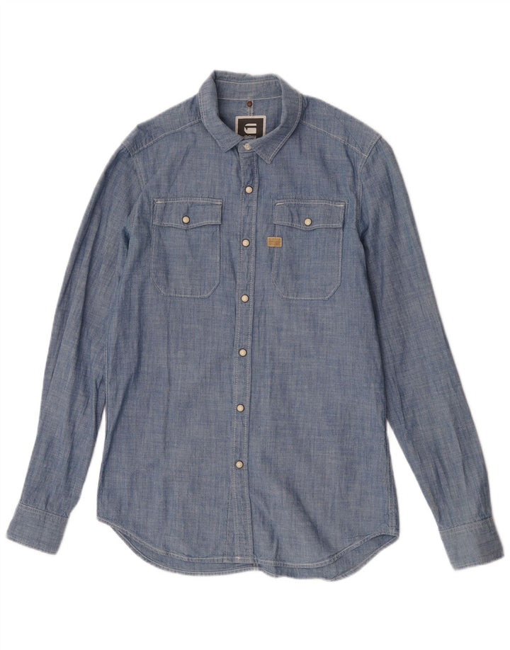 G-Star Mens Shirt Medium Blue Cotton
