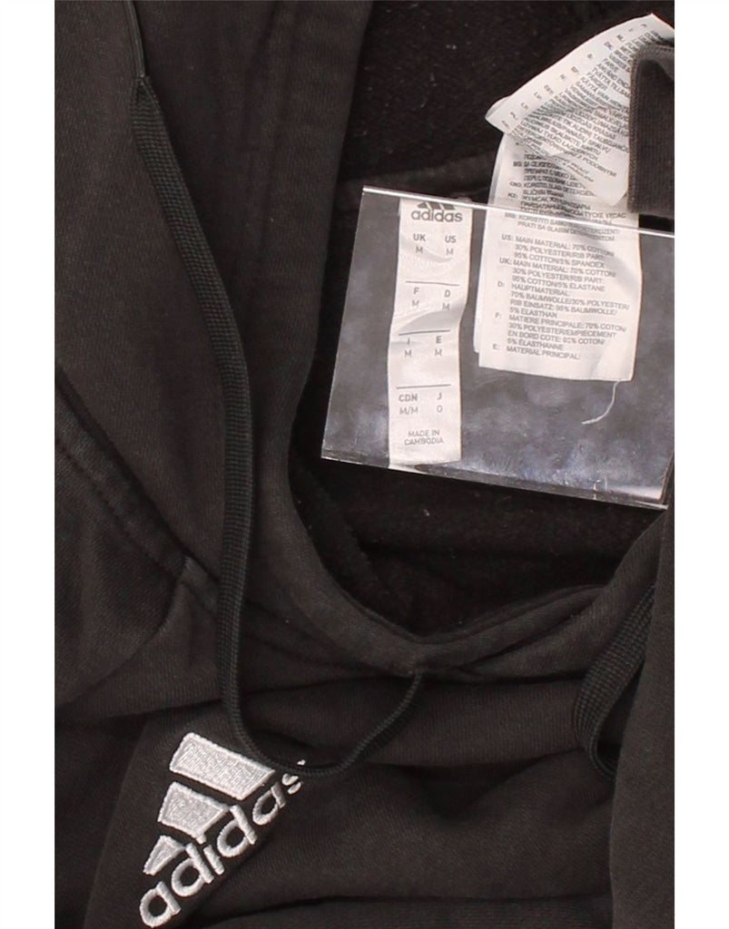 ADIDAS Mens Hoodie Jumper Medium Black Cotton Vintage Adidas and Second-Hand Adidas from Messina Hembry 