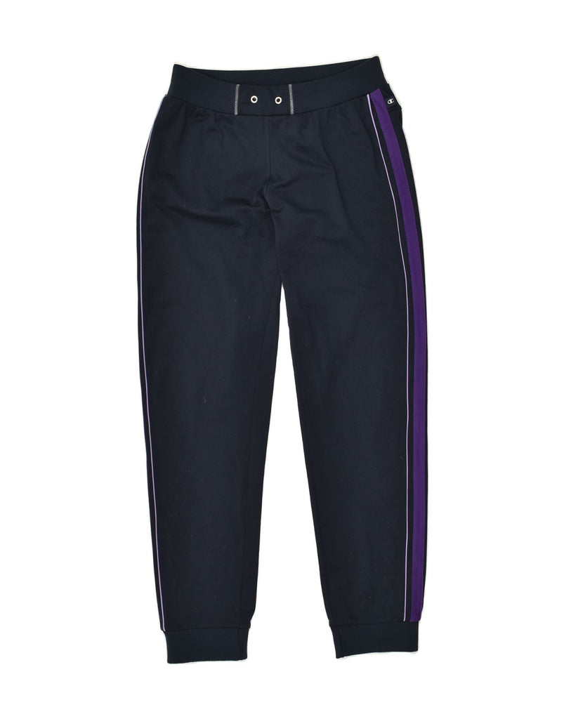 CHAMPION Womens Tracksuit Trousers Joggers UK 12 Medium Navy Blue | Vintage Champion | Thrift | Second-Hand Champion | Used Clothing | Messina Hembry 