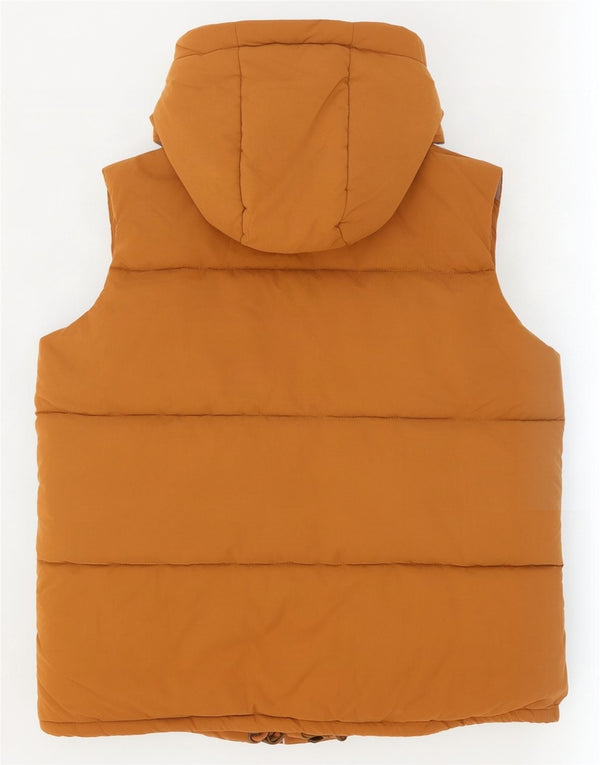 Fat Face Womens Hooded Oversized Padded Gilet UK 10 Small Beige Polyester