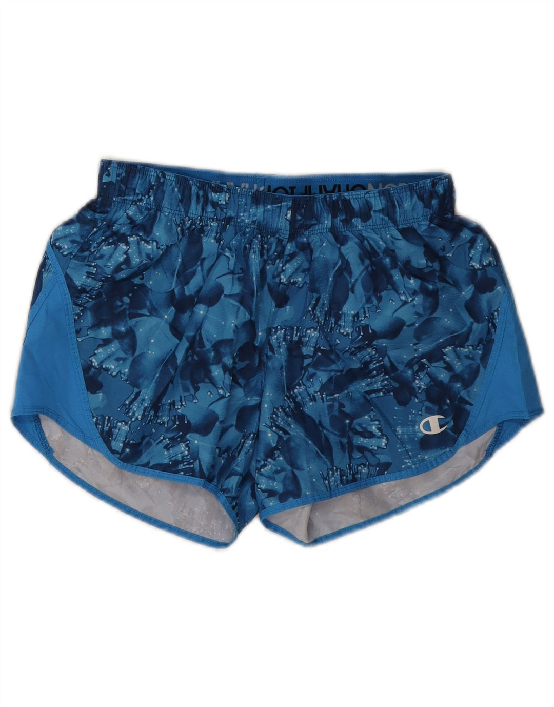 Champion Womens Sport Shorts UK 6 XS  Blue Geometric Polyester