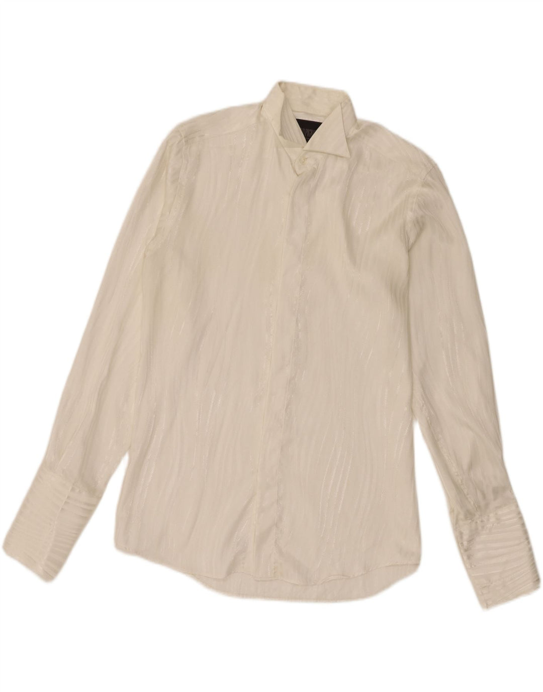 Carlo Pignatelli Mens Formal Shirt Size 38 15 Medium White Pinstripe