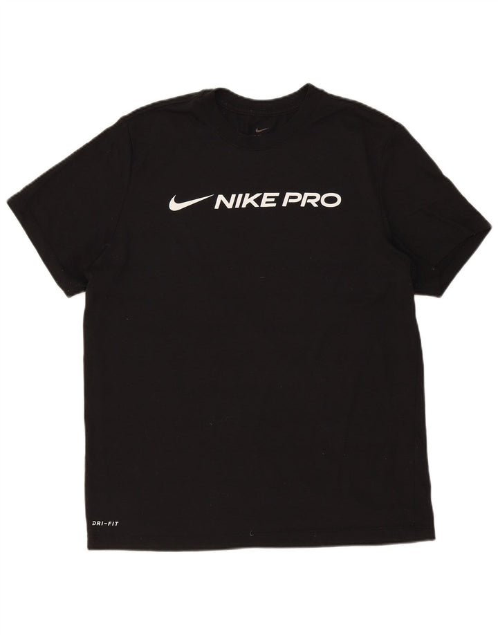 Nike Mens Dri Fit Graphic T-Shirt Top Large Black Polyester