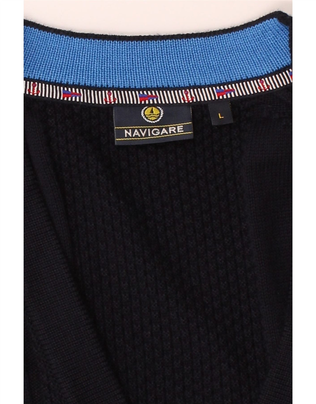 NAVIGARE Mens Cardigan Sweater Large Navy Blue Cotton – Messina Hembry