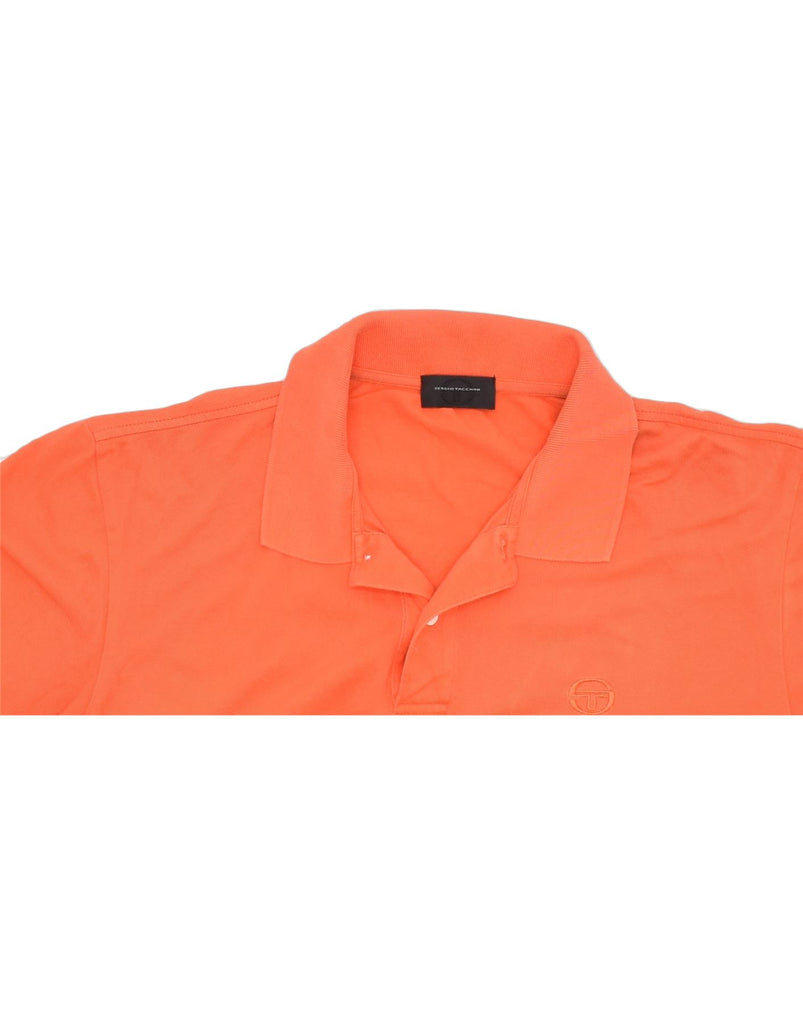 SERGIO TACCHINI Mens Polo Shirt Large Orange Cotton | Vintage | Thrift | Second-Hand | Used Clothing | Messina Hembry 