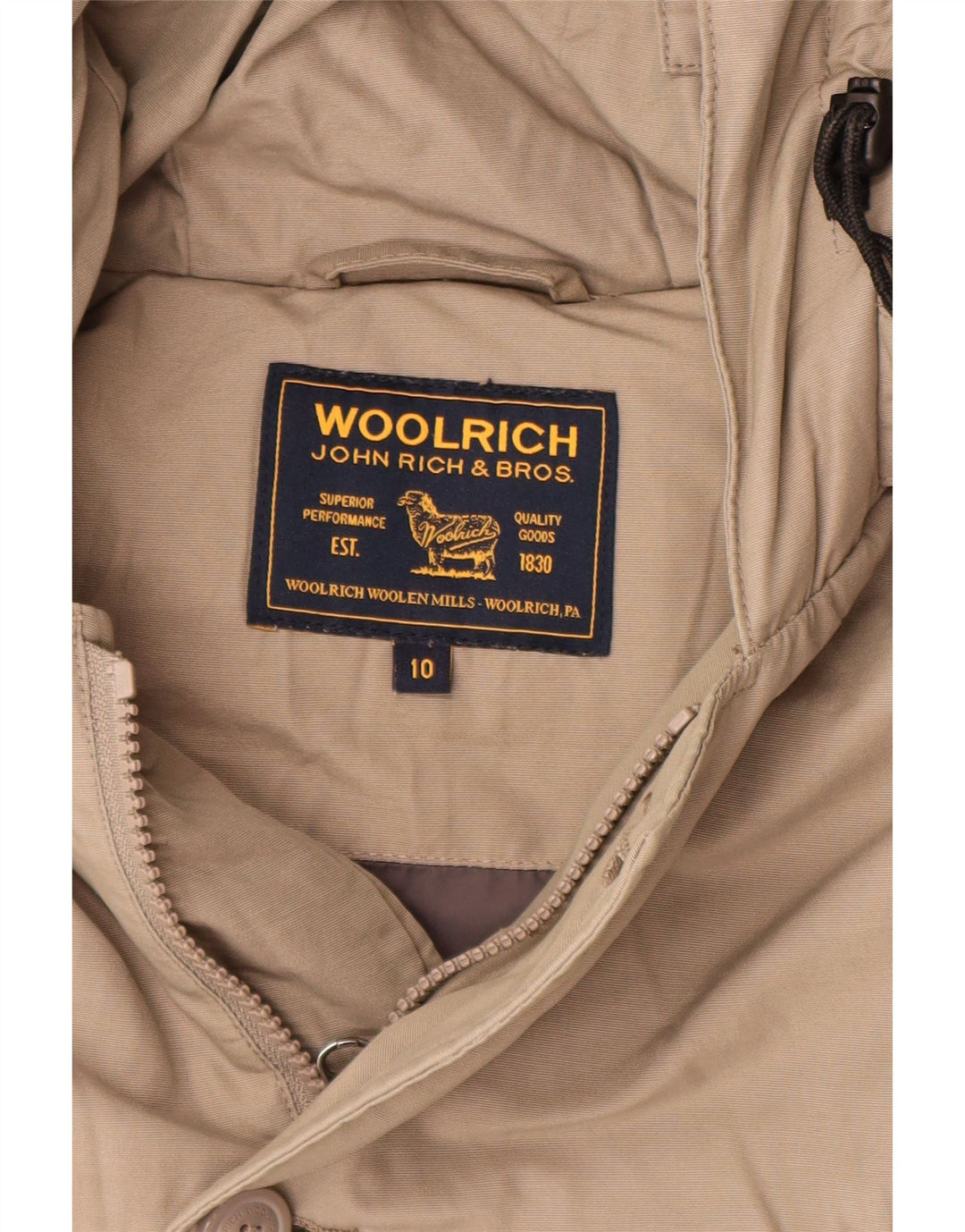 Woolrich Boys Hooded Padded Jacket 9-10 Years Grey Nylon
