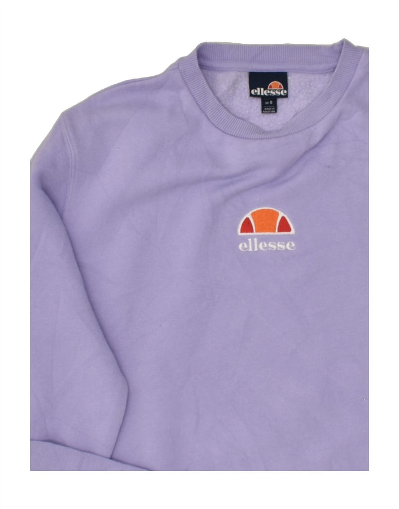 ELLESSE Womens Sweatshirt Jumper UK 8 Small  Purple Cotton | Vintage Ellesse | Thrift | Second-Hand Ellesse | Used Clothing | Messina Hembry 