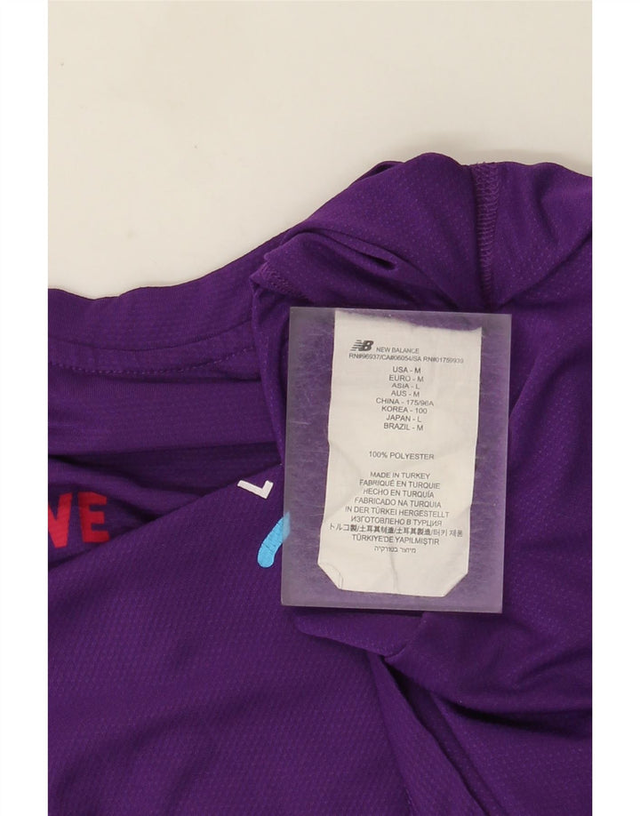 NEW BALANCE Mens Graphic T-Shirt Top Medium Purple Polyester