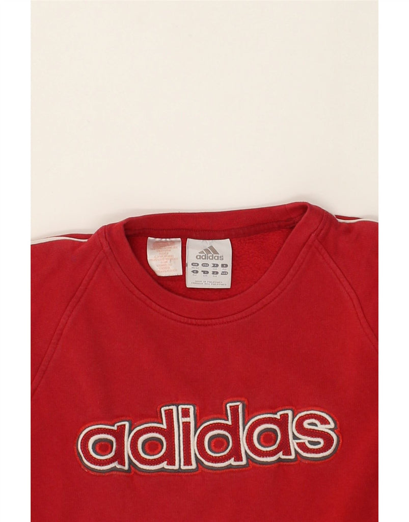 ADIDAS Boys Graphic Sweatshirt Jumper 11-12 Years Red Cotton | Vintage Adidas | Thrift | Second-Hand Adidas | Used Clothing | Messina Hembry 