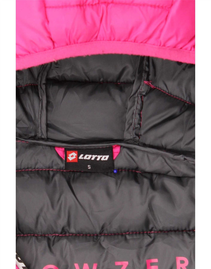 Lotto Womens Hooded Padded Jacket UK 10 Small Pink Polyester