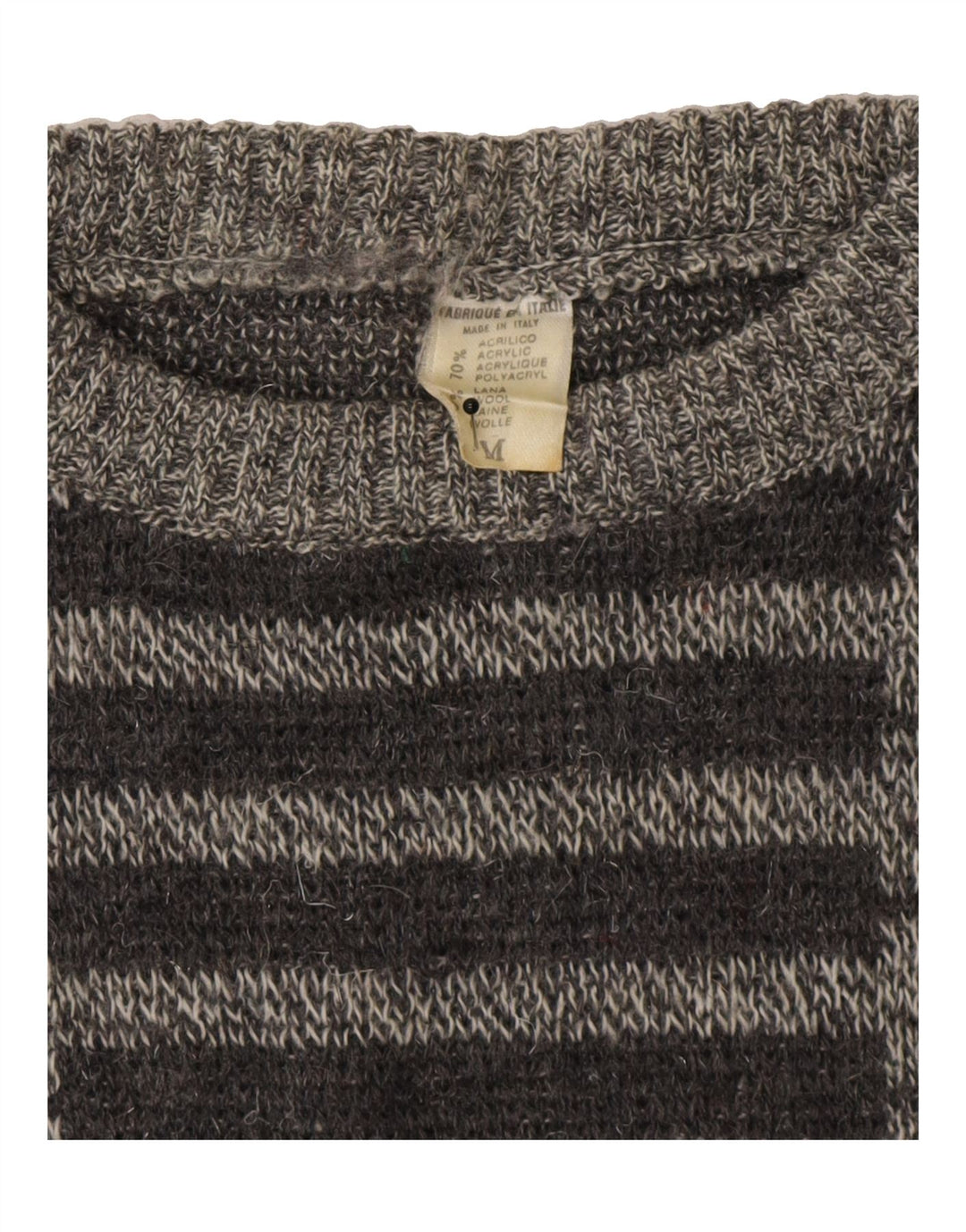 VINTAGE Womens Crew Neck Jumper Sweater UK 14 Medium Grey Geometric Vintage Vintage and Second-Hand Vintage from Messina Hembry 