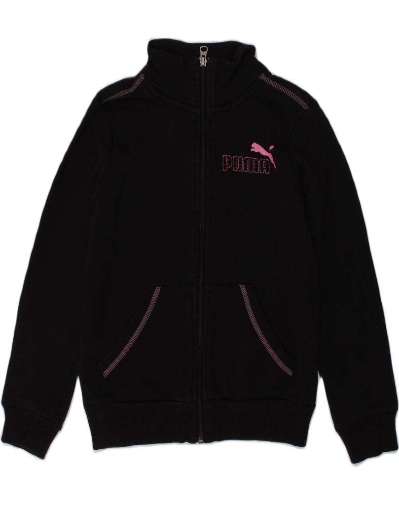 PUMA Girls Tracksuit Top Jacket 9-10 Years Black | Vintage Puma | Thrift | Second-Hand Puma | Used Clothing | Messina Hembry 