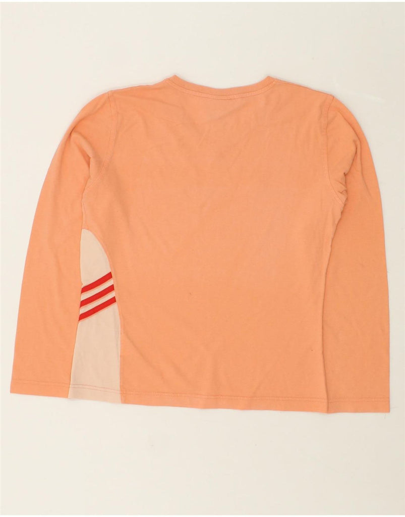 ADIDAS Womens Top Long Sleeve UK 14 Medium Orange Cotton | Vintage Adidas | Thrift | Second-Hand Adidas | Used Clothing | Messina Hembry 