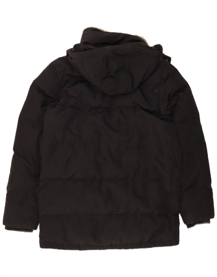 Tommy Hilfiger Mens Hooded Padded Coat UK 42 XL Black Polyester
