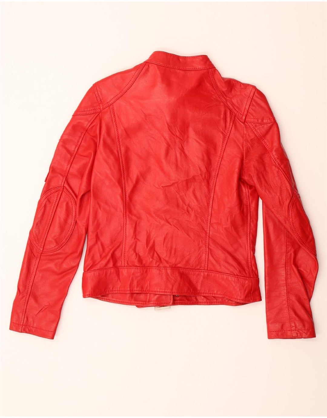 VINTAGE Womens Leather Jacket UK 12 Medium Red Leather Vintage Vintage and Second-Hand Vintage from Messina Hembry 