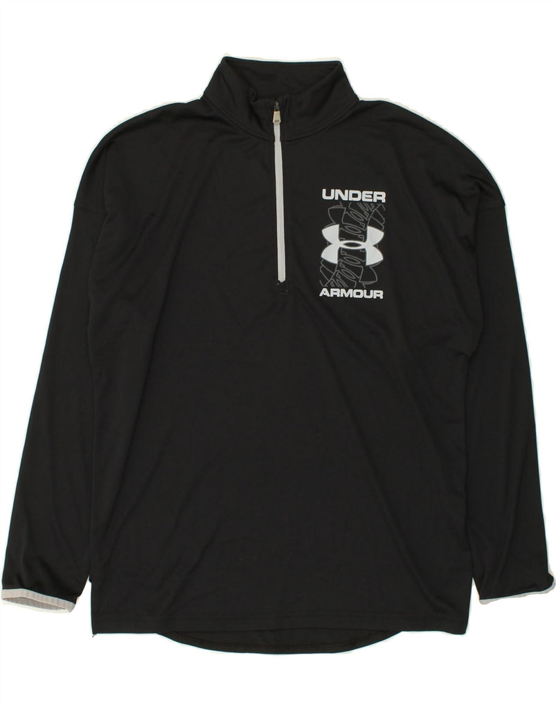 UNDER ARMOUR Boys Heat Gear Pullover Tracksuit Top 13-14 Years XL Black | Vintage Under Armour | Thrift | Second-Hand Under Armour | Used Clothing | Messina Hembry 