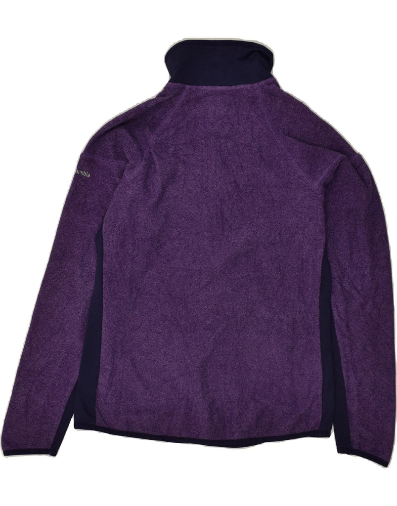 COLUMBIA Womens Zip Neck Sweatshirt Jumper UK 8 Small Purple Colourblock | Vintage Columbia | Thrift | Second-Hand Columbia | Used Clothing | Messina Hembry 