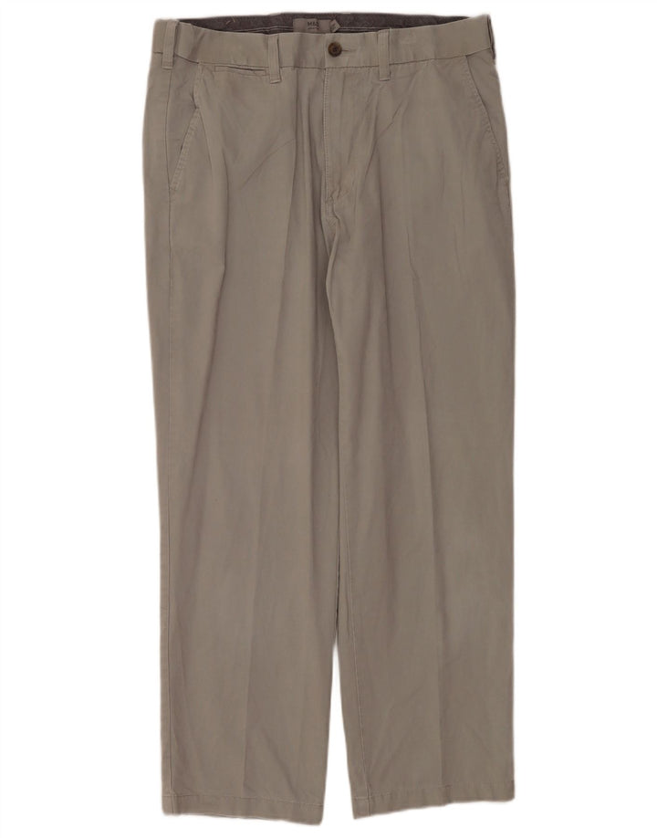 Marks & Spencer Mens Regular Chino Trousers W34 L29 Grey Cotton