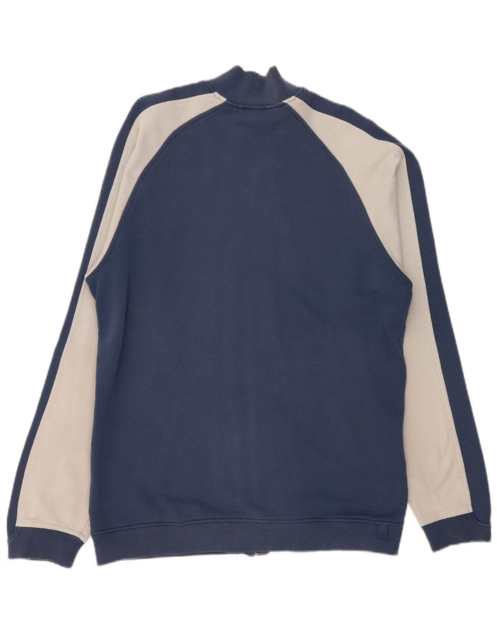 Adidas Mens Graphic Tracksuit Top Jacket Large Navy Blue Colourblock Cotton