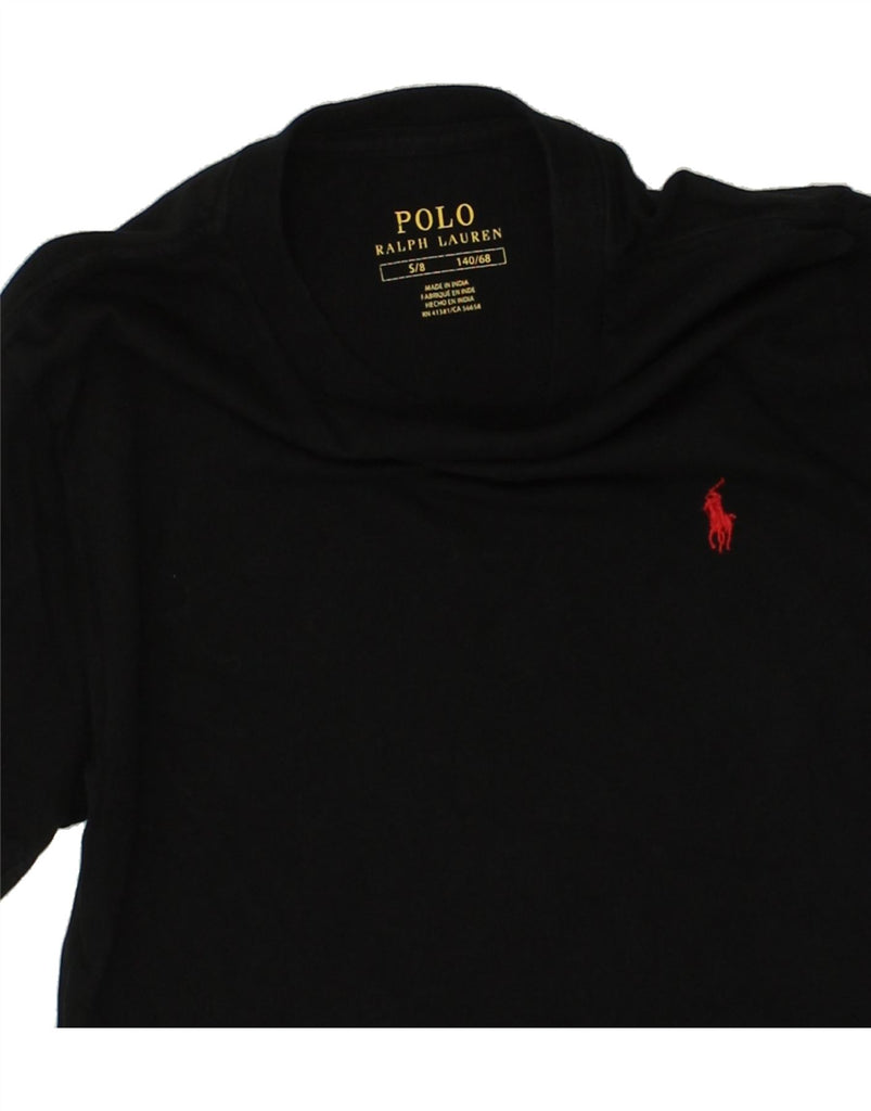 POLO RALPH LAUREN Boys T-Shirt Top 7-8 Years Small  Black Cotton | Vintage Polo Ralph Lauren | Thrift | Second-Hand Polo Ralph Lauren | Used Clothing | Messina Hembry 