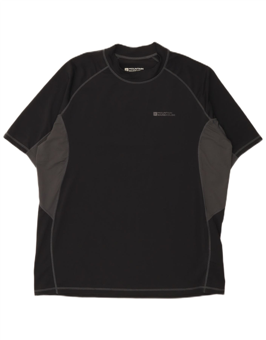 Mountain Warehouse Mens T-Shirt Top XL Black Colourblock Nylon
