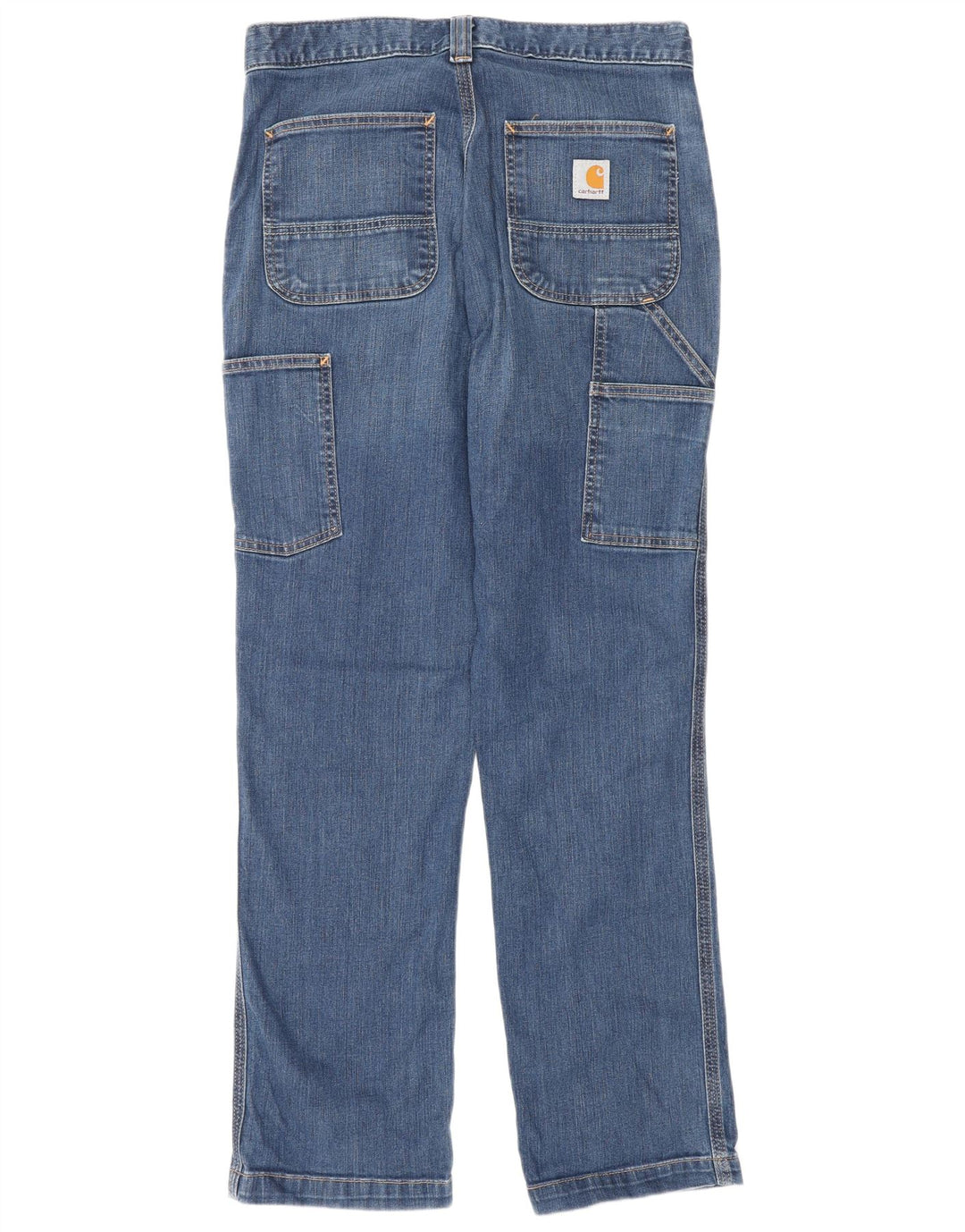 CARHARTT Mens Cargo Relaxed Fit Straight Jeans W30 L30 Blue Cotton