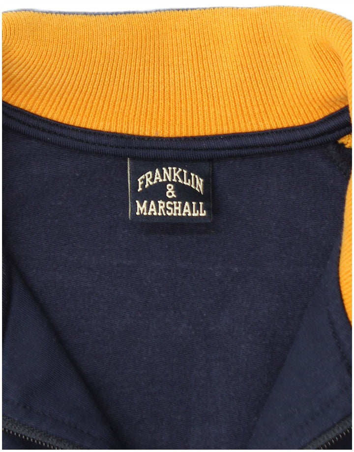 Franklin & Marshall Mens Tracksuit Top Jacket Small Navy Blue Colourblock