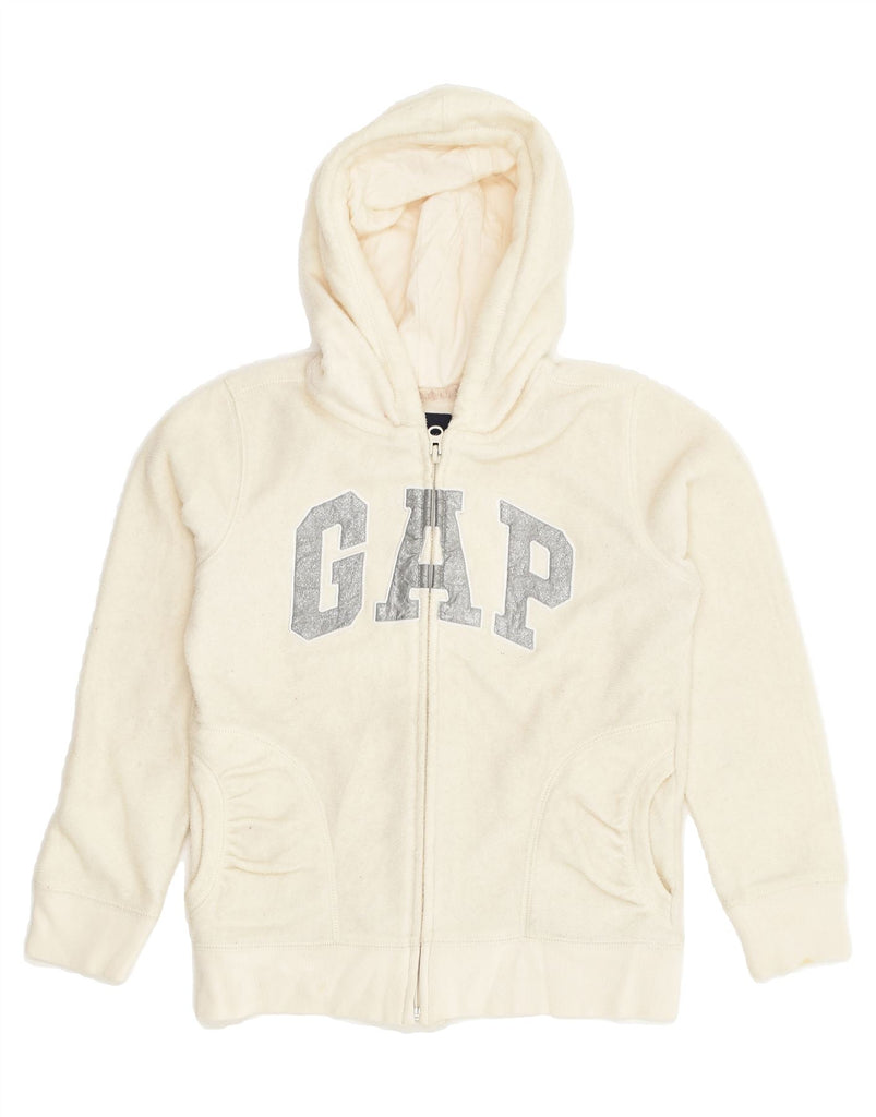 GAP Girls Graphic Hooded Fleece Jacket 8-9 Years Beige Polyester | Vintage Gap | Thrift | Second-Hand Gap | Used Clothing | Messina Hembry 