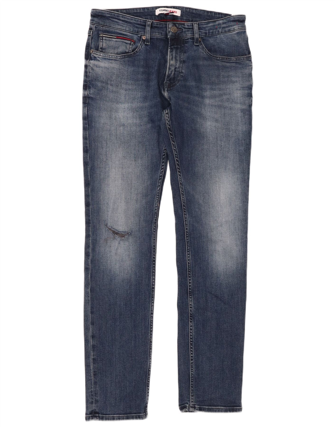 TOMMY HILFIGER Mens Distressed Slim Jeans W31 L32 Blue Cotton