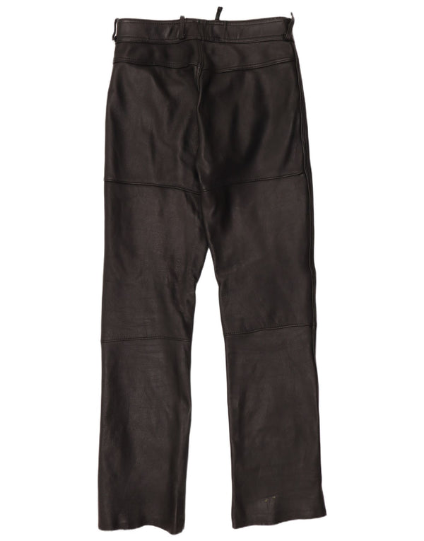 Hein Gericke Mens Straight Leather Trousers EU 50 Medium W30 L33 Black