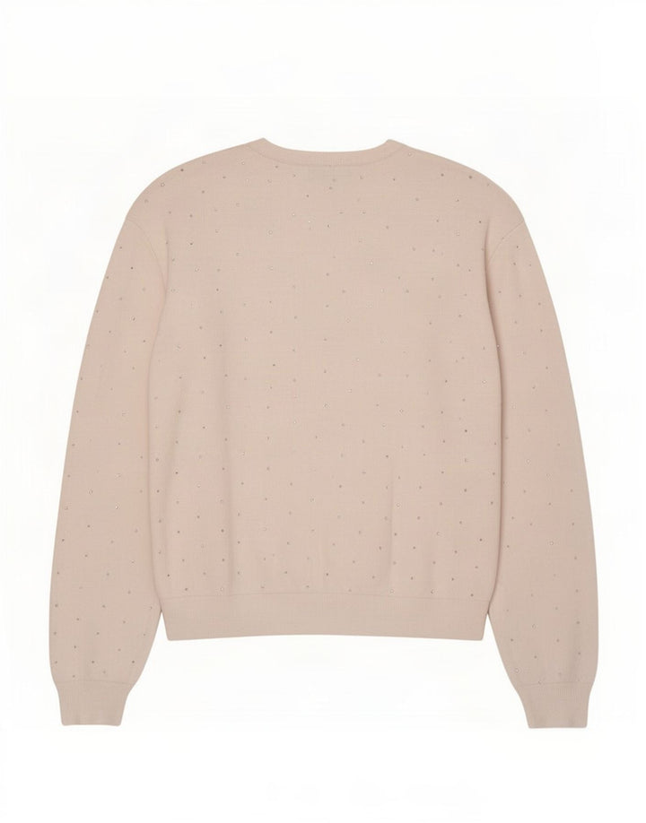 Marks & Spencer Womens Crew Neck Jumper Sweater UK 16 Large White Spotted