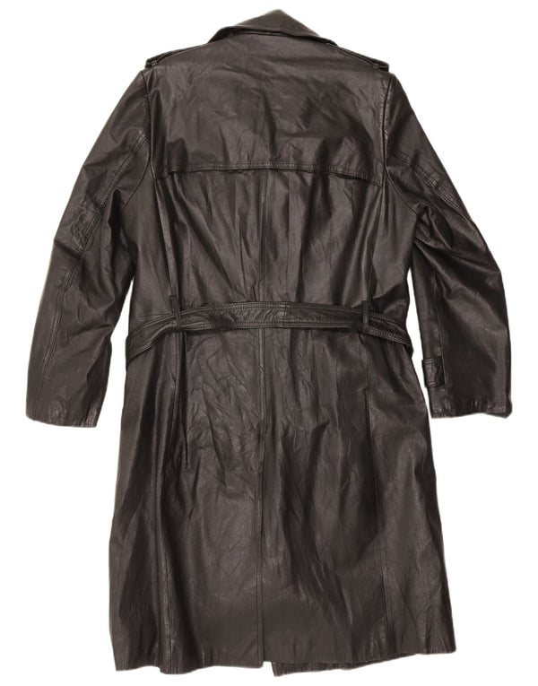 Vintage Mens Leather Coat EU 46 Small Black